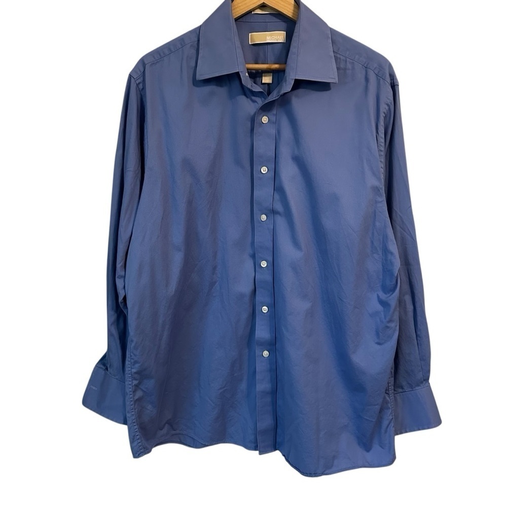 MICHAEL Kors Men's Blue Dress Shirt, Size 17, 34/35